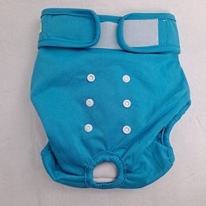 Dog Diaper Blue Washable snap back LARGE